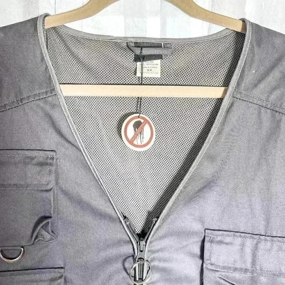 NWOT Stone Creek Size XXL Grey Stain Resistant Fishing Vest pockets comfy - Picture 2 of 10